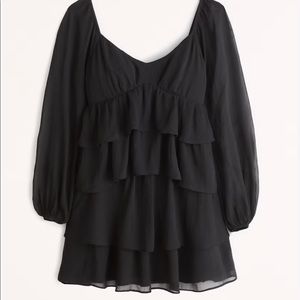 NWT A & F Ruffle mini dress in black